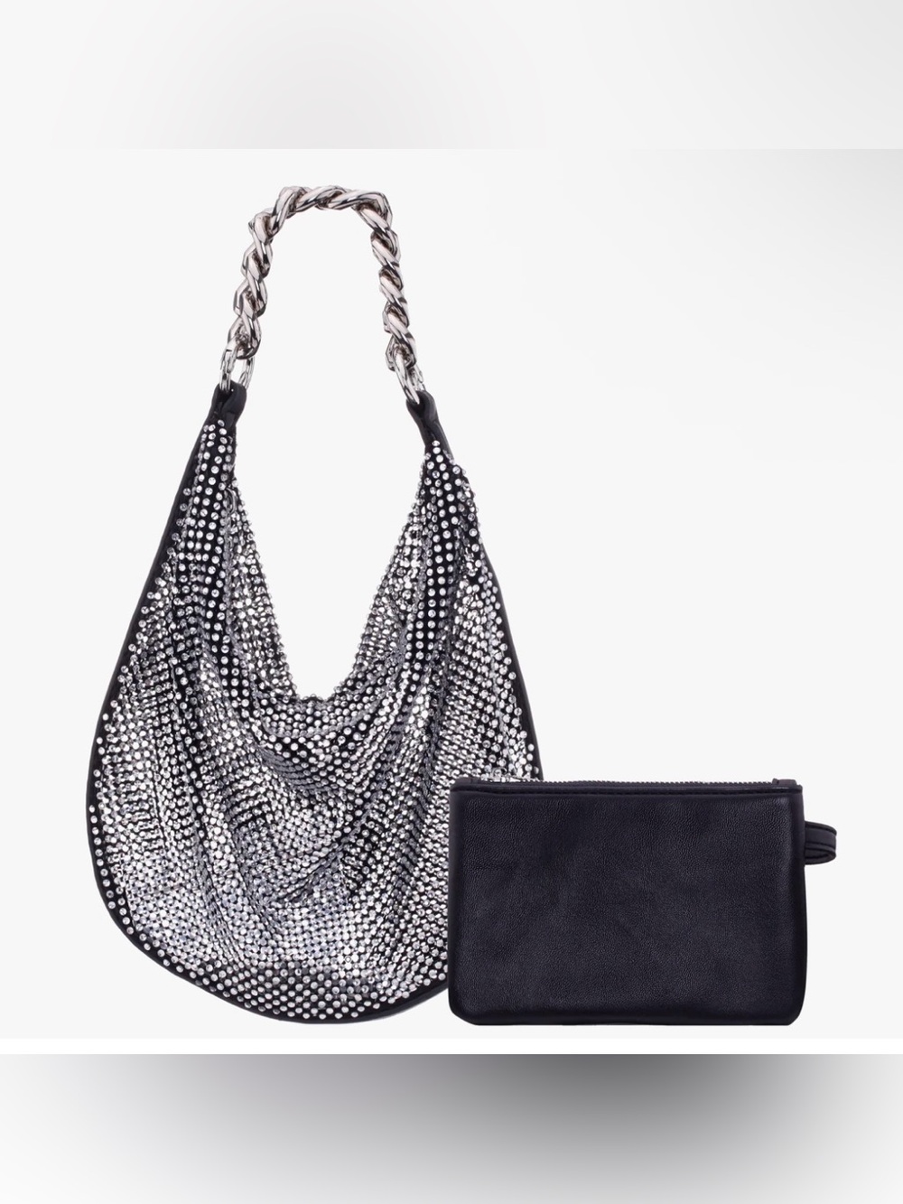 Nina Racquel Shoulder Bag. Black.